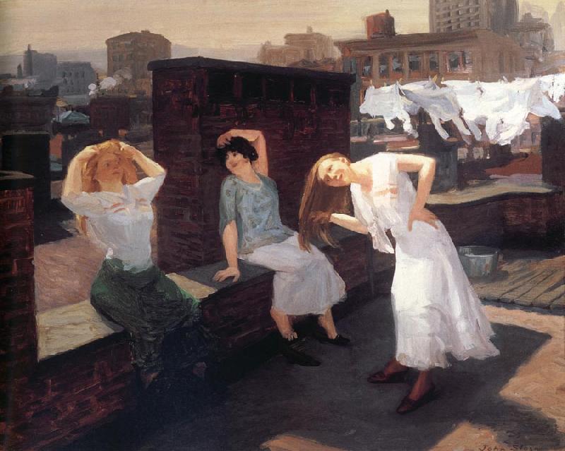 John sloan Sunday,Women Drying Their Hair